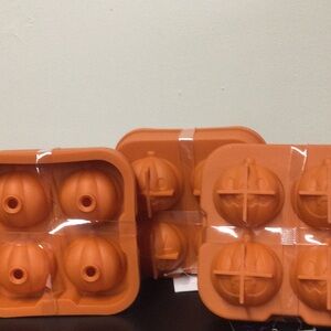 New 3 Jack-o-lantern Ice Mold